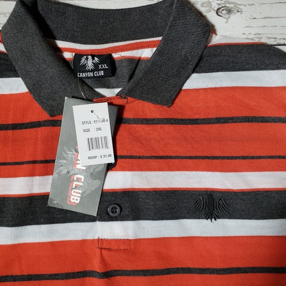 CANYON CLUB POLO SHIRT STRIPED MEN SIZE XXL - Picture 3 of 4